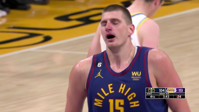 NBA常规赛：掘金vs湖人 第4节中文解说回放