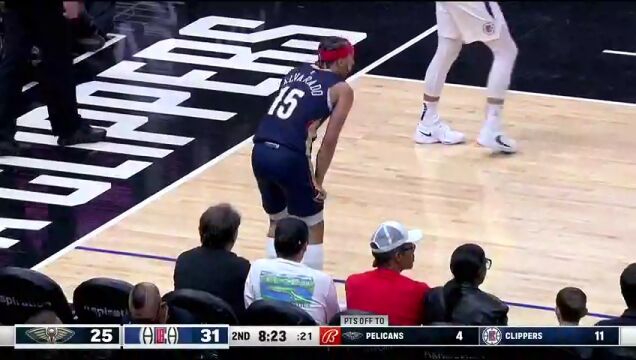 NBA常规赛：鹈鹕vs快船第2节中文解说回放