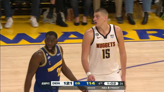 NBA常规赛：掘金vs勇士英文解说全场回放