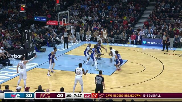 NBA常规赛：76人vs骑士 英文解说全场回放