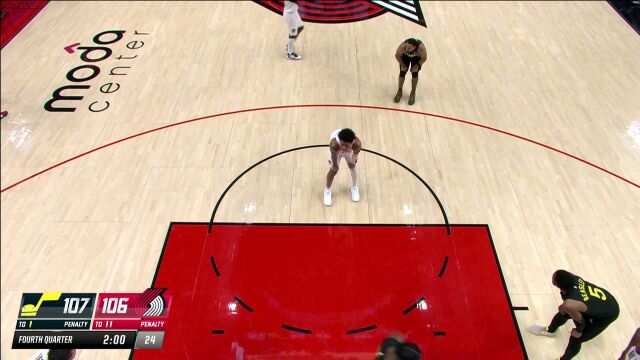 NBA常规赛：爵士vs开拓者第4节中文解说回放