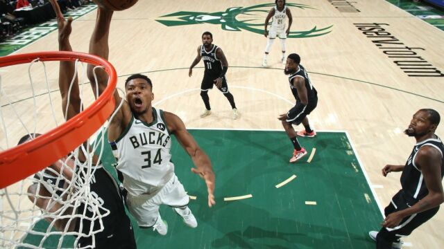字母哥vs篮网集锦 制霸内线24+14予取予求