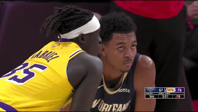 NBA常规赛：鹈鹕vs湖人第3节中文解说回放