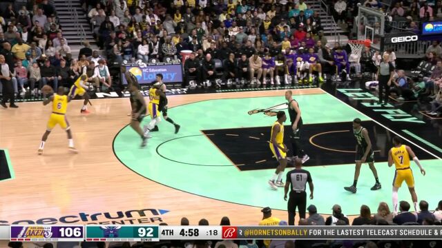 湖人vs黄蜂第4节英文原声回放