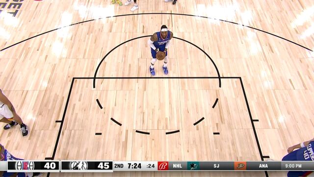 NBA常规赛：快船vs森林狼第2节中文解说回放
