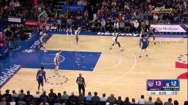 用传球击穿防线！哈登分球弱侧哈里斯直杀篮下