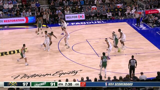  NBA常规赛：掘金vs活塞第4节中文解说回放
