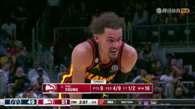 NBA常规赛：奇才vs老鹰第2节 中文解说回放