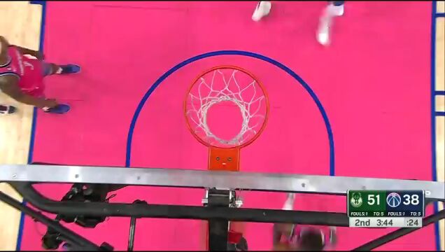 NBA常规赛：雄鹿vs奇才第2节英文原声回放