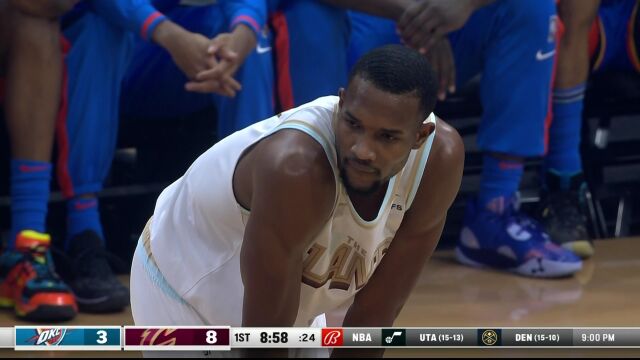 NBA常规赛:雷霆vs骑士第1节英文原声回放