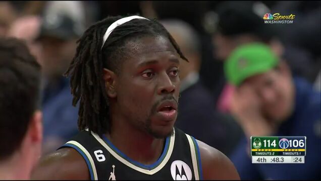 NBA常规赛：雄鹿vs奇才第4节英文原声回放