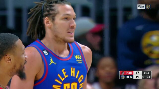 NBA常规赛：开拓者vs掘金第1节英文原声回放