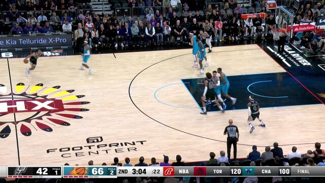 NBA常规赛：马刺vs太阳第2节中文解说回放