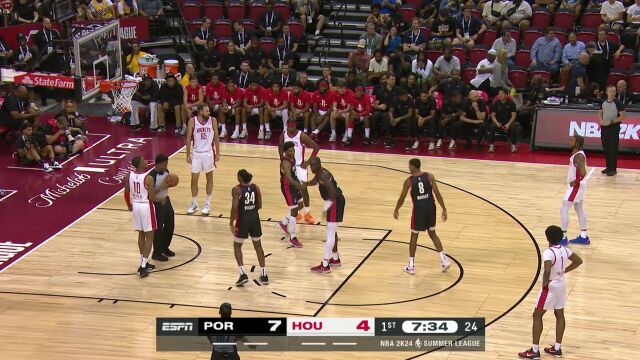 NBA夏季联赛：开拓者vs火箭 第1节中文解说回放
