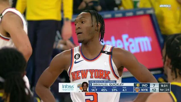 NBA常规赛：步行者vs尼克斯第1节中文解说回放