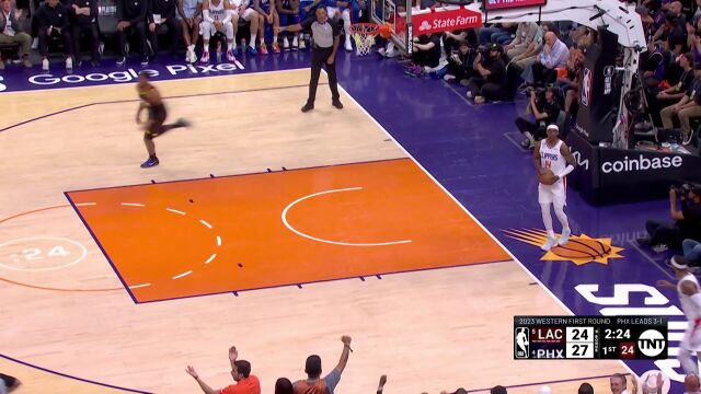 心有灵犀一点通！杜兰特炮弹直传助攻奥科吉滑翔暴扣