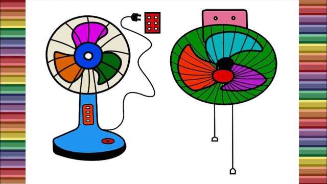 儿童简笔画:挂壁电风扇