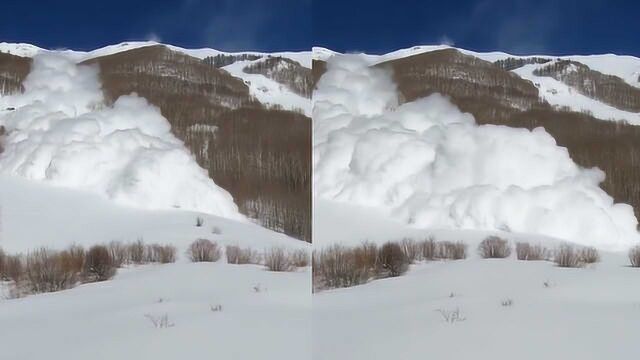 壮观!实拍雪崩全过程,大雪扑面而来