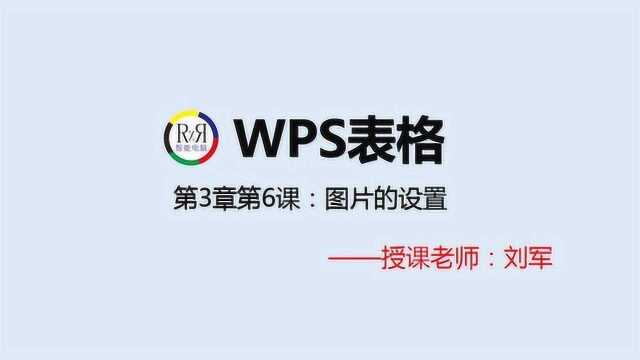 wps表格电脑办公自动化视频教程第3章第6课:图片的设置