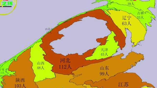 2019年清北自主招生人数初审各省市变形地图分布