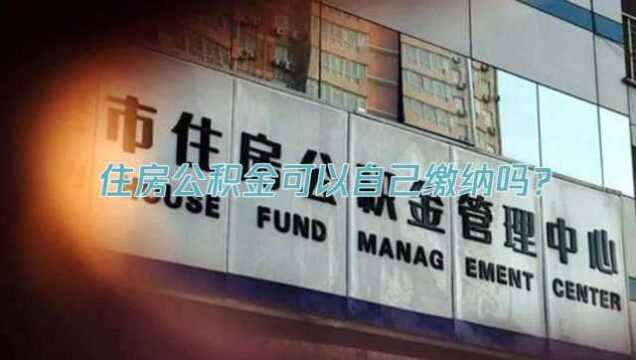 住房公积金可以自己缴纳吗?