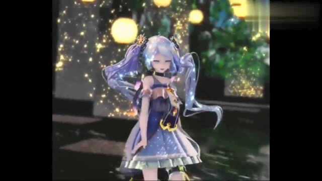 初音未来樱花、樱花想见你mmd,初音的头发上有星辰大海!