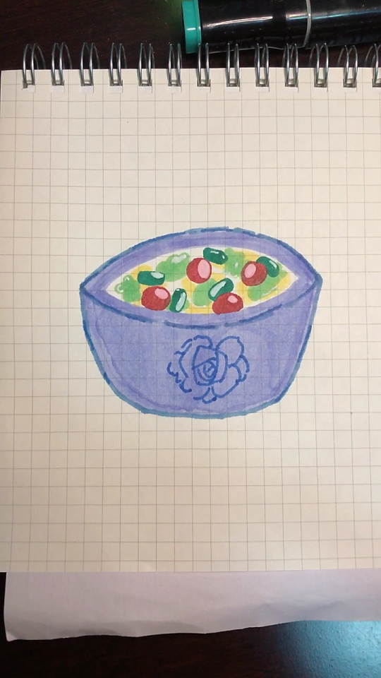 简笔画来一碗蔬菜沙拉吧!