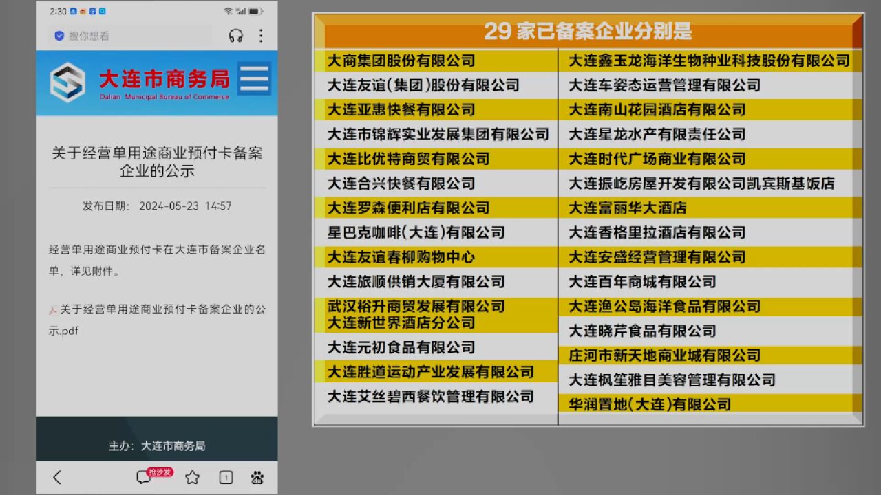 我市公示29家已备案单用途商业预付卡企业