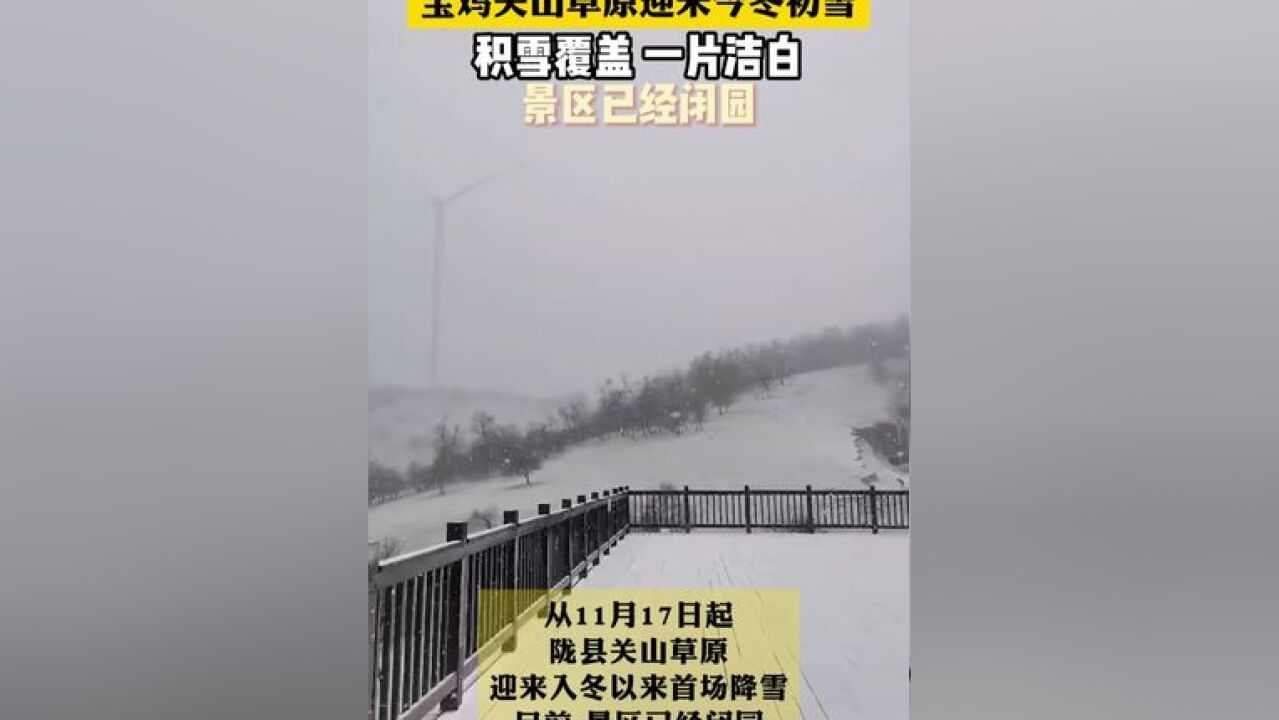 宝鸡关山草原迎来今冬初雪