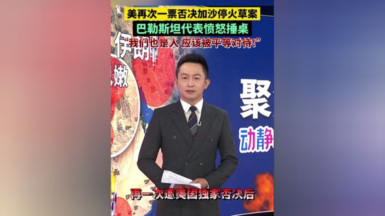 美再次一票否决加沙停火草案,巴勒斯坦代表愤怒捶桌:“我们也是人 应该被平等对待!”