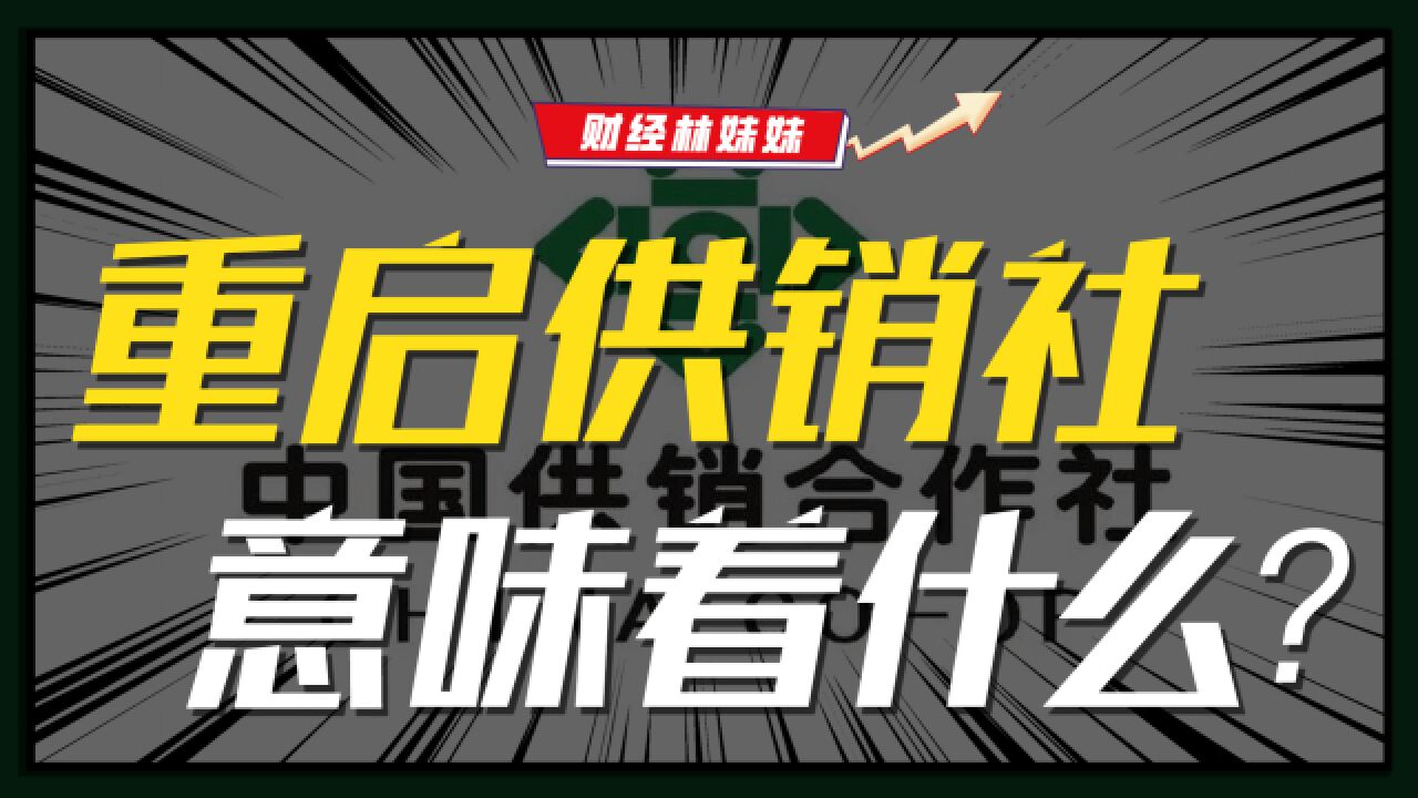 卷土重来!过去的“供销社”,未来的统一大市场?