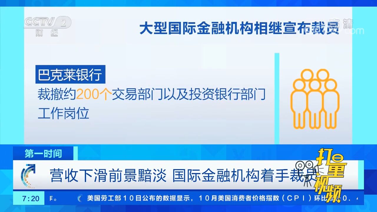 营收下滑前景黯淡,国际金融机构着手裁员