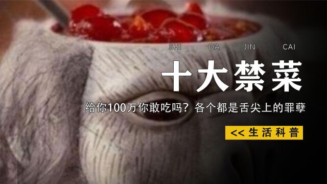 中国民间失传的十大禁菜,100万一道你敢吃吗