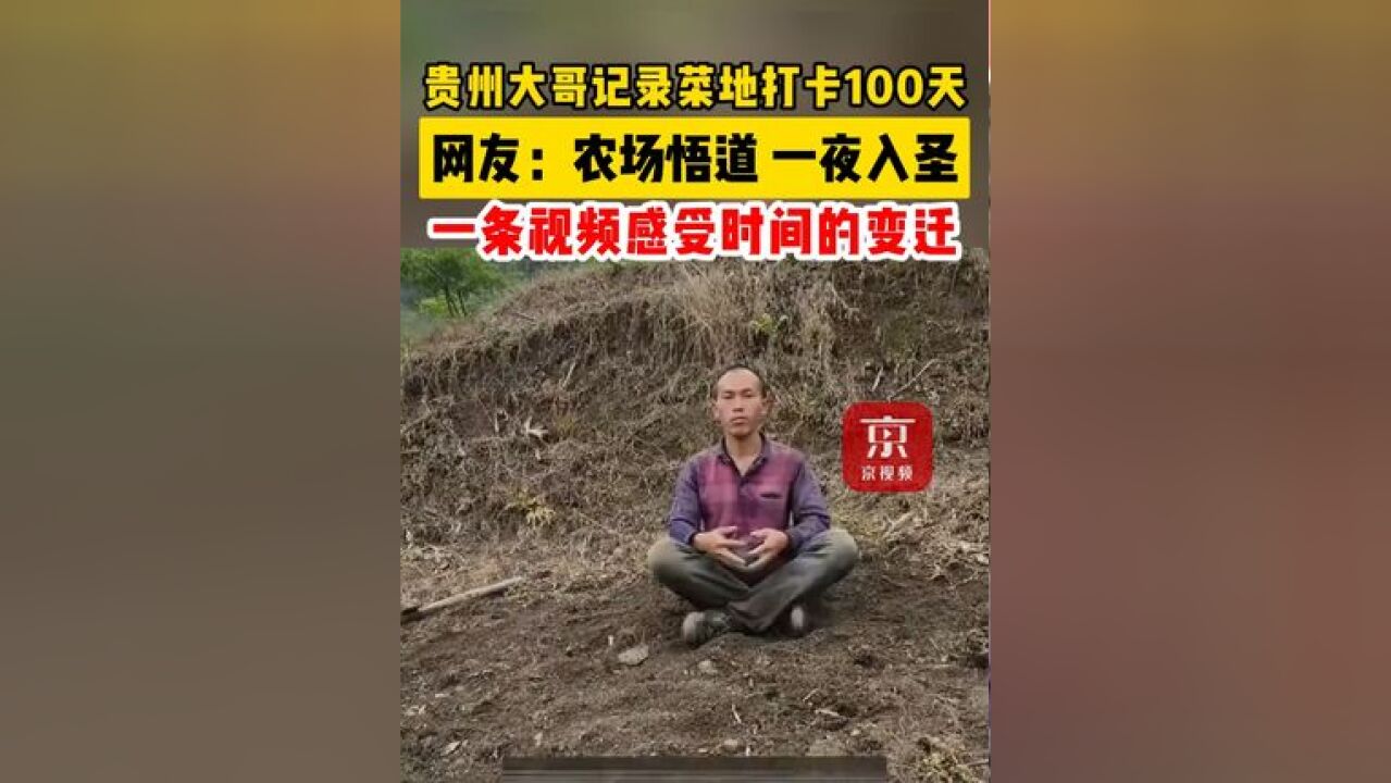 贵州大哥记录菜地打卡100天,网友:农场悟道,一夜入圣.