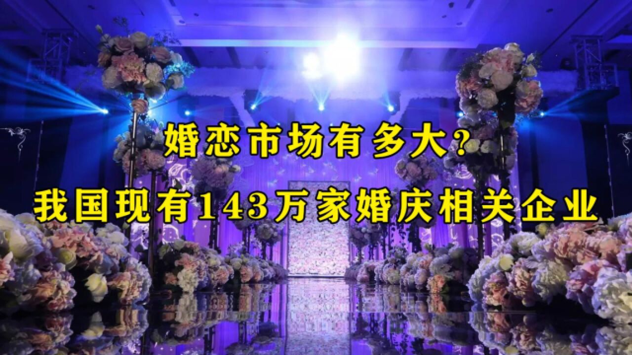 婚恋市场有多大?我国现有143万家婚庆相关企业