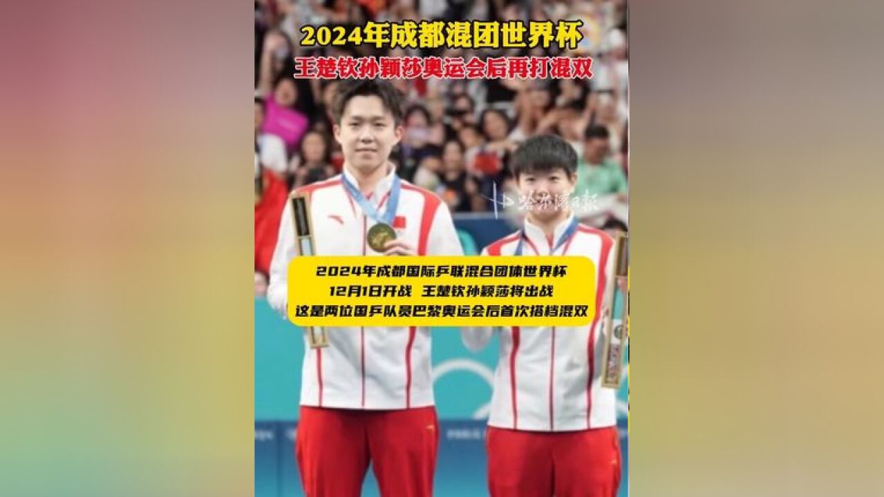 2024年成都混团世界杯,王楚钦孙颖莎奥运会后再打混双!