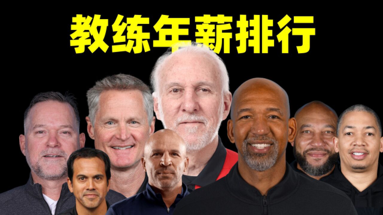 NBA主教练年薪有多少?掘金冠军教练倒数第4,波波维奇登顶