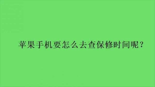 苹果手机要怎么去查保修时间呢?