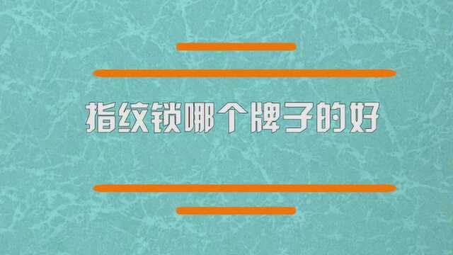 指纹锁哪个牌子比较好呢?