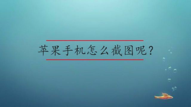 苹果手机怎么截图呢?