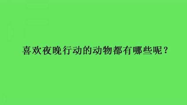 喜欢夜晚行动的动物都有哪些呢?