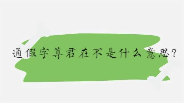 通假字尊君在不是什么意思?