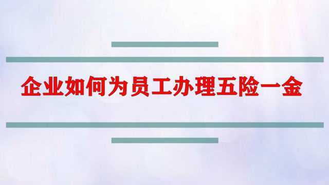 企业如何为员工办理五险一金