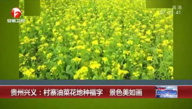 贵州兴义:来自农民的奇思妙想!村寨油菜花地种福字 景色美如画