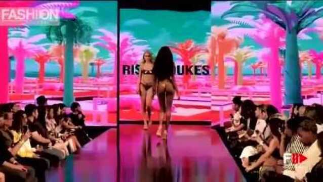 RISQUEDUKES品牌泳装秀,豹纹比基尼,才是最迷人的