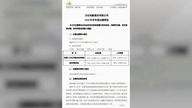 万达电影上半年预亏15亿至16亿,网友:也就十多个小目标