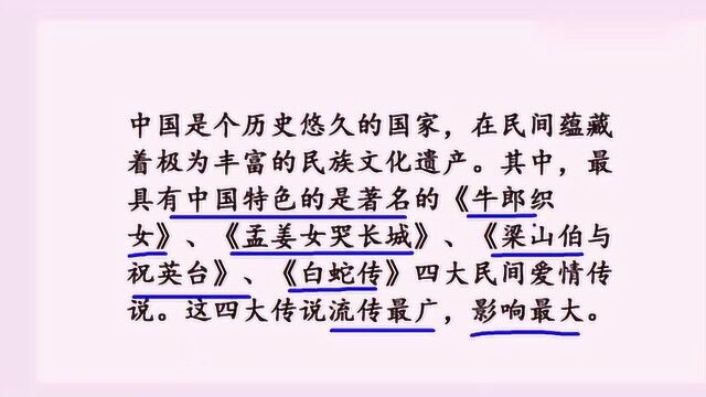 公务员考试真题,我国古代四大民间传说是哪四大,你知道吗