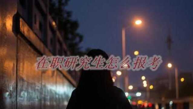 想问问大家在职研究生怎么报考?但是不知道怎么报名,需要准备什么材料