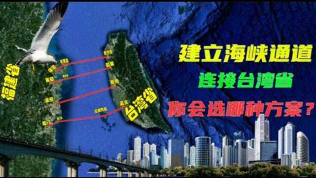 建立海峡通道连接台湾省,专家设计出4个方案,你会选择哪一种?