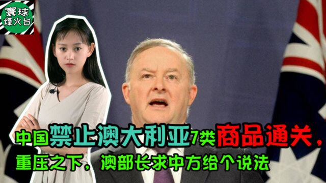 中国禁止澳大利亚7类商品通关,重压之下,澳部长求中方给个说法